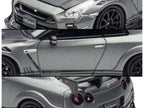 Nissan GT-R (R35) "Top Secret" RHD (Right Hand Drive) Gray Metallic with Carbon Hood "IAM Bangkok 2025 Event Edition" 1/64 Diecast Model Car by Inno Models