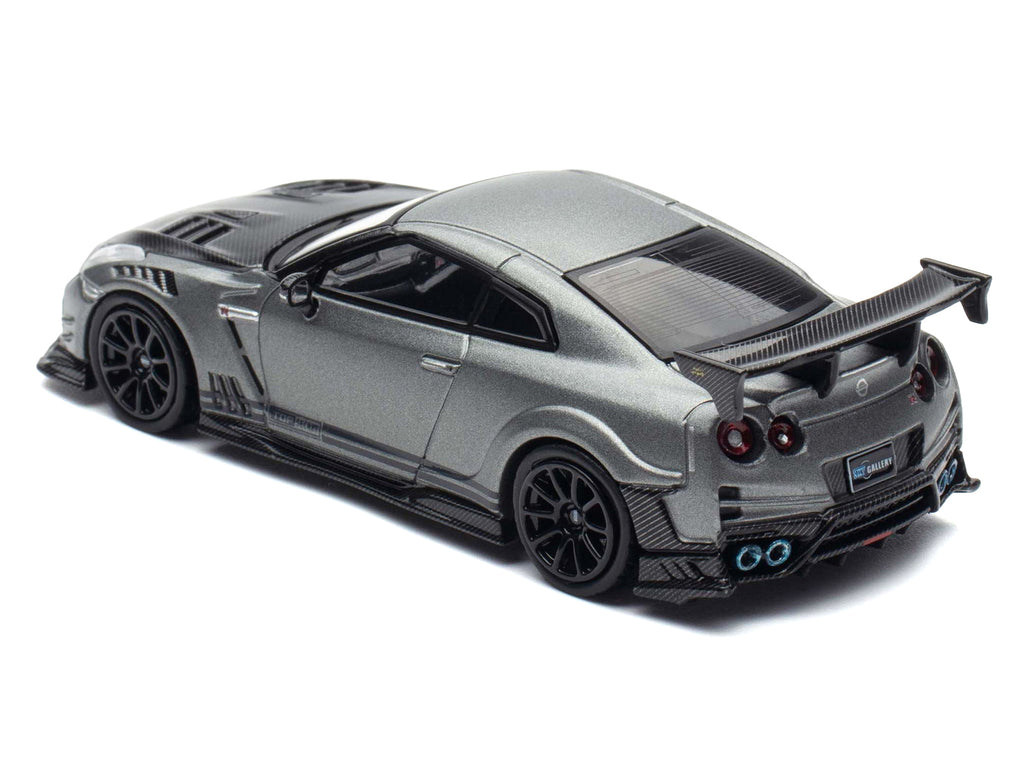 Nissan GT-R (R35) "Top Secret" RHD (Right Hand Drive) Gray Metallic with Carbon Hood "IAM Bangkok 2025 Event Edition" 1/64 Diecast Model Car by Inno Models