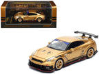 Nissan GT-R (R35) Top Secret Thailand RHD (Right Hand Drive) Gold Metallic "Thailand Diecast Expo 2025 Event Edition" 1/64 Diecast Model Car by Inno Models-4