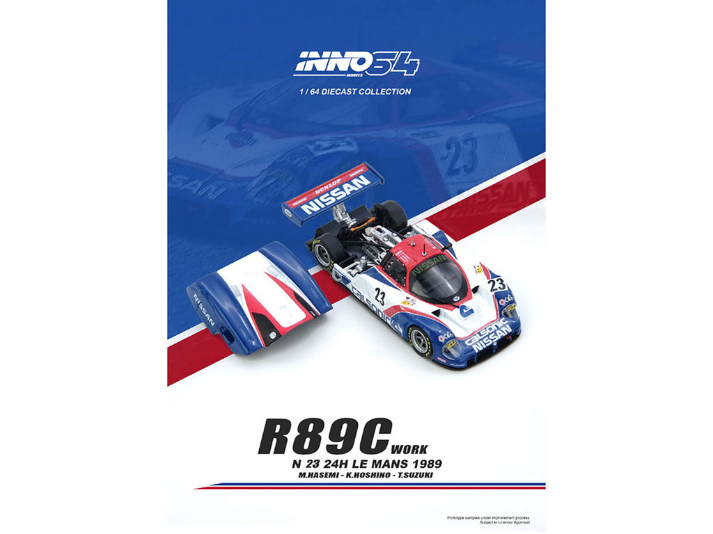 Nissan R89C #23 Masahiro Hasemi - Kazuyoshi Hoshino - Toshio Suzuki "24 Hours of Le Mans" (1989) 1/64 Diecast Model Car by Inno Models-1
