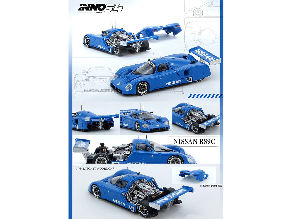 Nissan R89C "Works Prototype" Blue "World Sports Car Championship" (1989) 1/64 Diecast Model Car by Inno Models-3
