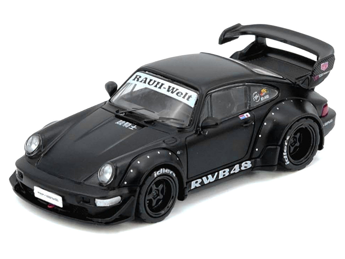 RWB 964 Matt Black 1/64 Diecast Model Car by Inno Models-1