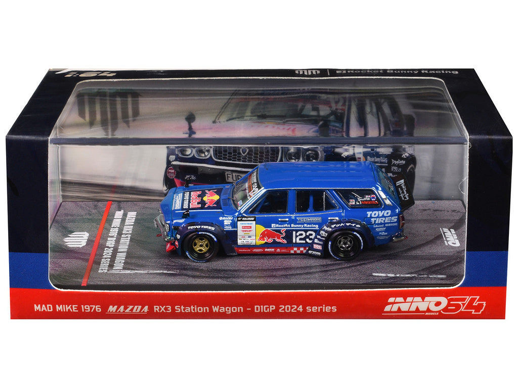 1976 Mazda RX3 Station Wagon RHD (Right Hand Drive) #12 "Mad" Mike Whiddett "D1 Grand Prix" (2024) 1/64 Diecast Model Car by Inno Models-2