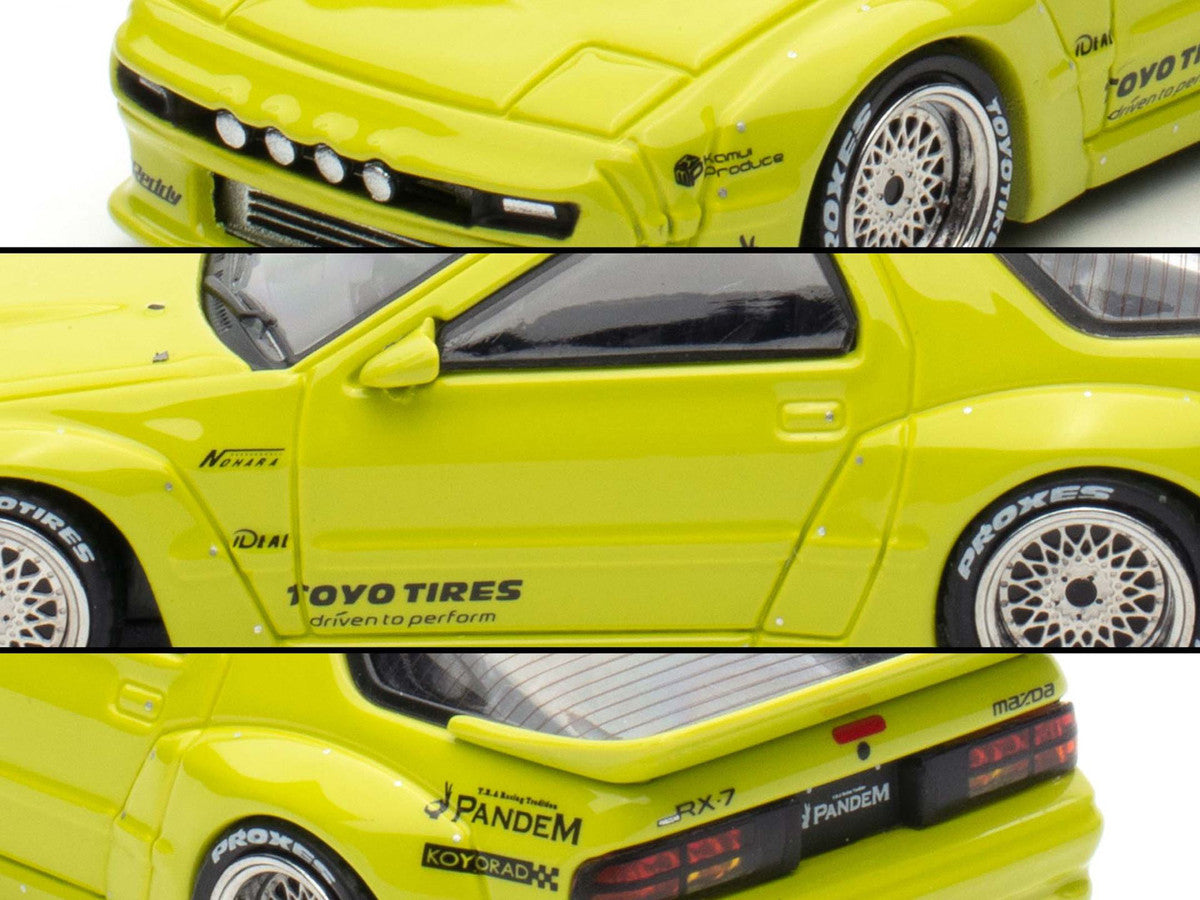 Mazda RX-7 (FC3S) "Pandem Aero" RHD (Right Hand Drive) Lime Green "The Model Car Show Malaysia 2025 Event Edition" 1/64 Diecast Model Car by Inno Models-2