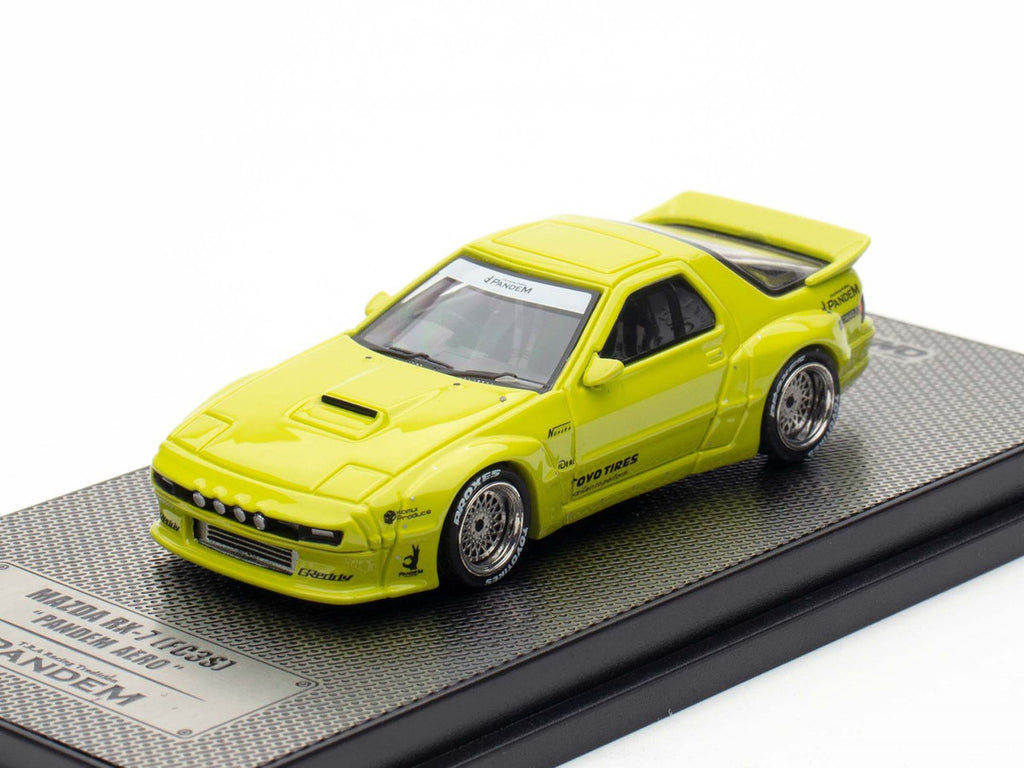 Mazda RX-7 (FC3S) "Pandem Aero" RHD (Right Hand Drive) Lime Green "The Model Car Show Malaysia 2025 Event Edition" 1/64 Diecast Model Car by Inno Models-0