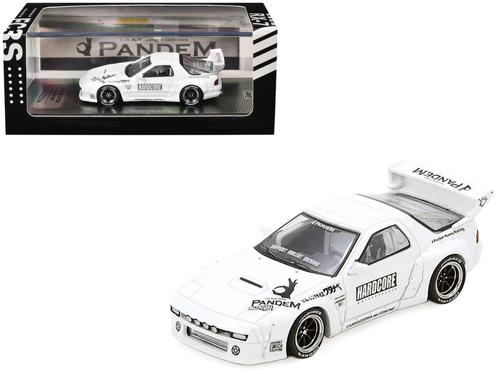 Mazda RX7 (FC3S) "Pandem Aero" Widebody Kit White with Graphics 1/64 Diecast Model Car by Inno Models-3
