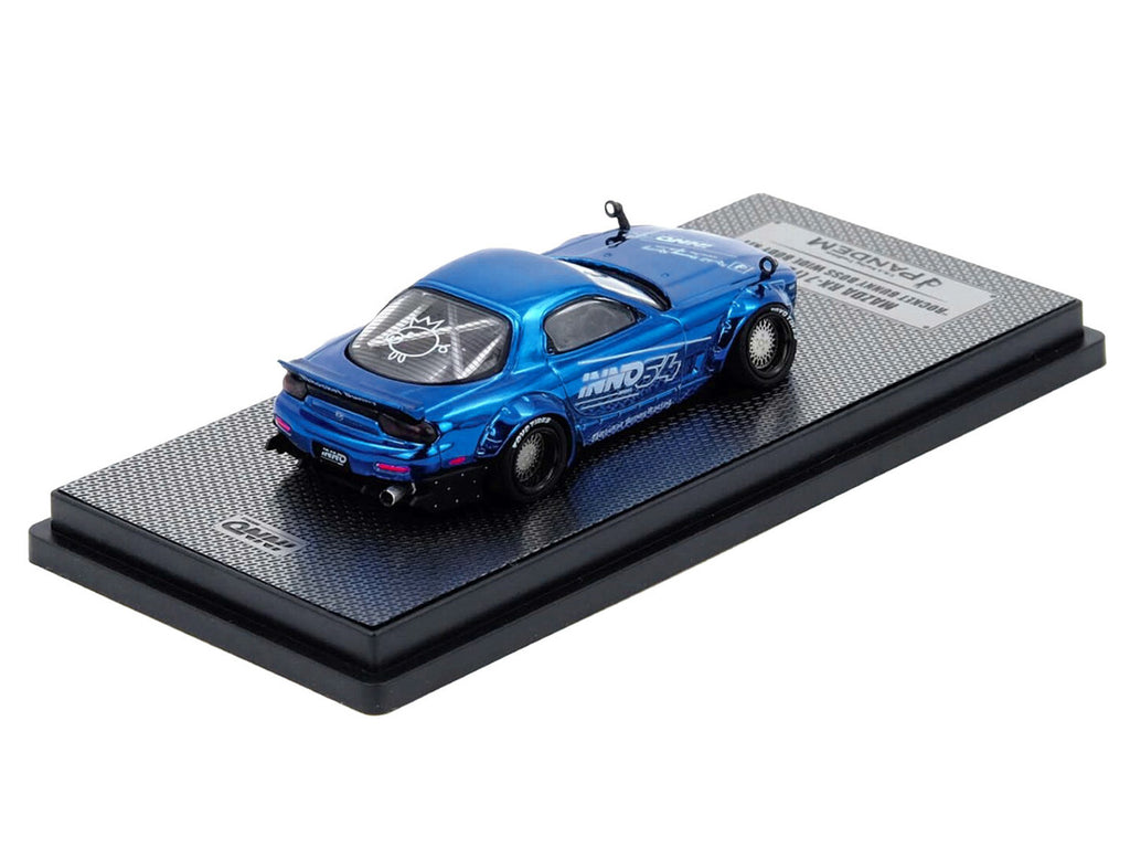 Mazda RX-7 (FD3S) RHD (Right Hand Drive) "Pandem Rocket Bunny" Blue Chrome "Tokyo Auto Salon 2026 Event Edition" 1/64 Diecast Model Car by Inno Models-2