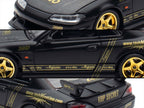 Nissan "Top Secret" Silvia (S15) RHD (Right Hand Drive) Matt Black with Carbon Hood "APA XPO 2025 Event Edition VIP Ticket Bundle" 1/64 Diecast Model Car by Inno Models-2