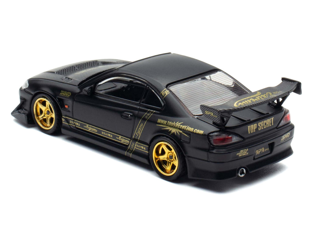 Nissan "Top Secret" Silvia (S15) RHD (Right Hand Drive) Matt Black with Carbon Hood "APA XPO 2025 Event Edition VIP Ticket Bundle" 1/64 Diecast Model Car by Inno Models-3