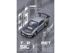 Nissan "Top Secret" Silvia (S15) RHD (Right Hand Drive) Silver Metallic with Carbon Hood 1/64 Diecast Model Car by Inno Models-4