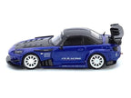 Honda S2000 RHD (Right Hand Drive) "J's Racing" Blue Metallic with Carbon Hood and Top 1/64 Diecast Model Car by Inno Models-2
