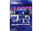 Honda S2000 RHD (Right Hand Drive) "J's Racing" Blue Metallic with Carbon Hood and Top 1/64 Diecast Model Car by Inno Models-1