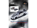 Honda S2000 RHD (Right Hand Drive) "J's Racing" Chrome Silver with Carbon Hood and Top with Graphics "Tokyo Auto Salon Hong Kong 2025 Event Edition" 1/64 Diecast Model Car by Inno Models-4