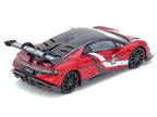 2025 Yangwang U9 Xtreme Test Car #02 Red Metallic with White Stripes and Carbon Top "World Fastest EV Supercar" 1/64 Diecast Model Car by Inno Models-3