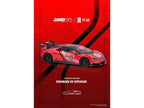 2025 Yangwang U9 Xtreme Test Car #02 Red Metallic with White Stripes and Carbon Top "World Fastest EV Supercar" 1/64 Diecast Model Car by Inno Models-4