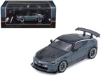 Nissan Fairlady Z "Top Secret" (RZ34) RHD (Right Hand Drive) Stealth Gray with Carbon Hood and Black Top 1/64 Diecast Model Car by Inno Models-3