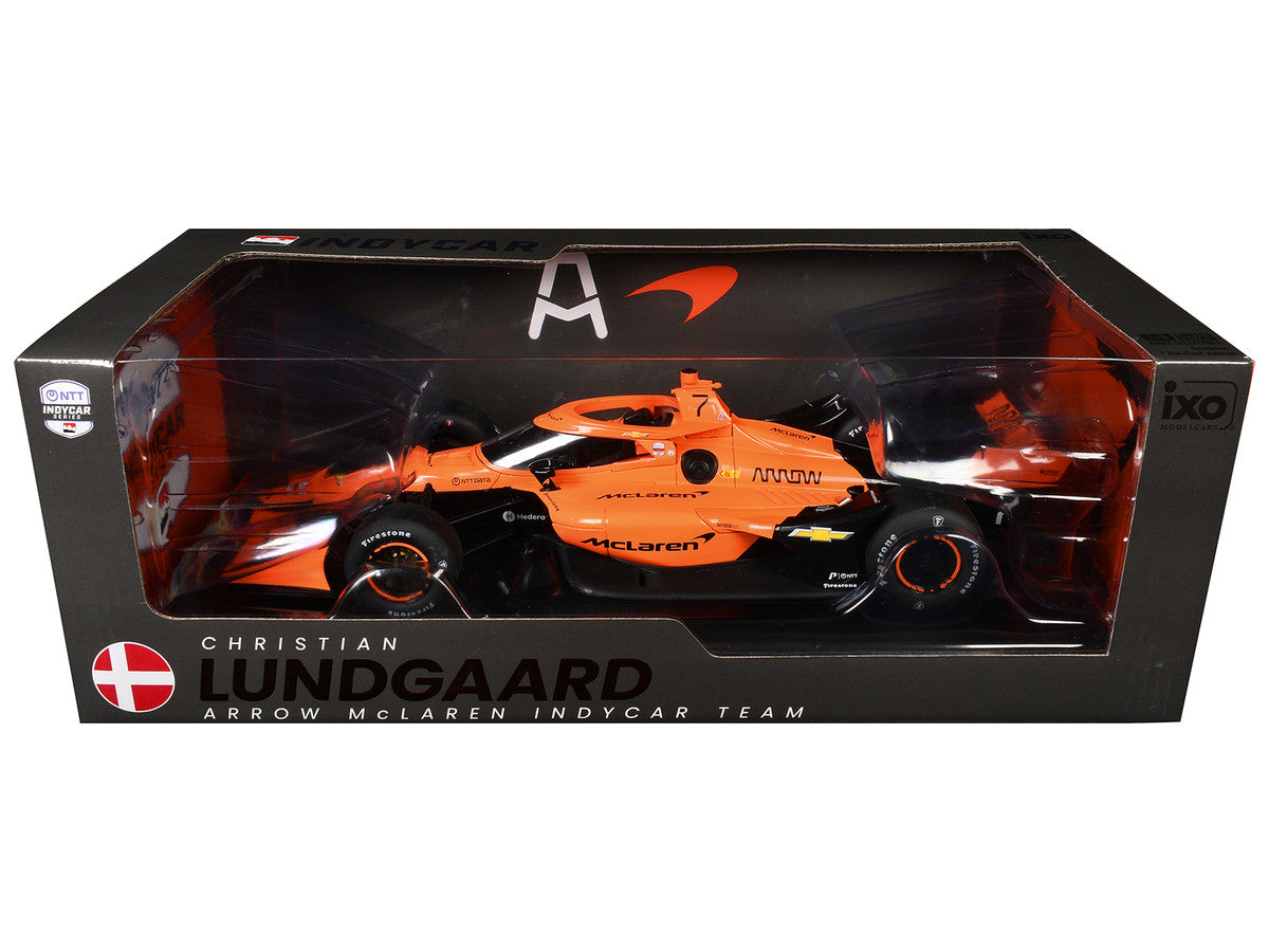 Dallara IndyCar #7 Christian Lundgaard "McLaren" Arrow McLaren (Road Course Configuration) "NTT IndyCar Series" (2026) 1/18 Diecast Model Car by IXO Models-0