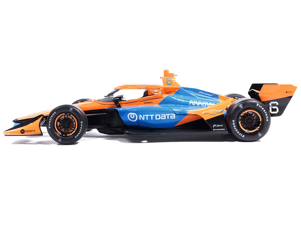 Dallara IndyCar #6 Nolan Siegel "NTT Data" Arrow McLaren (Road Course Configuration) "NTT IndyCar Series" (2026) 1/18 Diecast Model Car by IXO Models-0