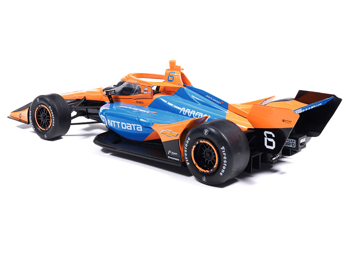 Dallara IndyCar #6 Nolan Siegel "NTT Data" Arrow McLaren (Road Course Configuration) "NTT IndyCar Series" (2026) 1/18 Diecast Model Car by IXO Models-1