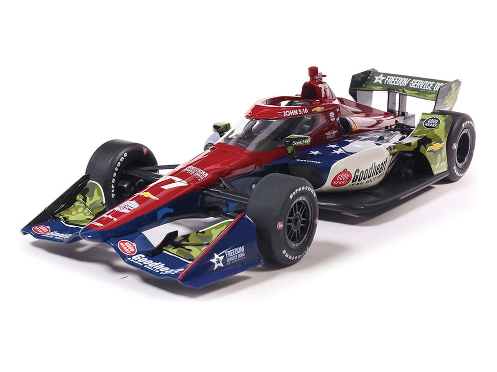 Dallara IndyCar #77 Sting Ray Robb "Goodheart Animal Health Center" Juncos Hollinger Racing (Road Course Configuration) "NTT IndyCar Series" (2026) 1/18 Diecast Model Car by IXO Models-1