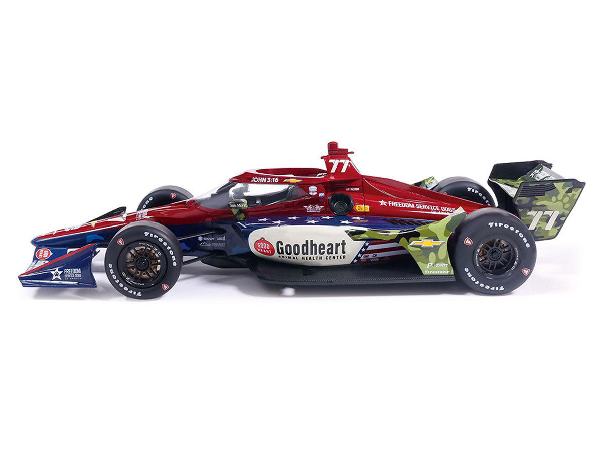 Dallara IndyCar #77 Sting Ray Robb "Goodheart Animal Health Center" Juncos Hollinger Racing (Road Course Configuration) "NTT IndyCar Series" (2026) 1/18 Diecast Model Car by IXO Models-2