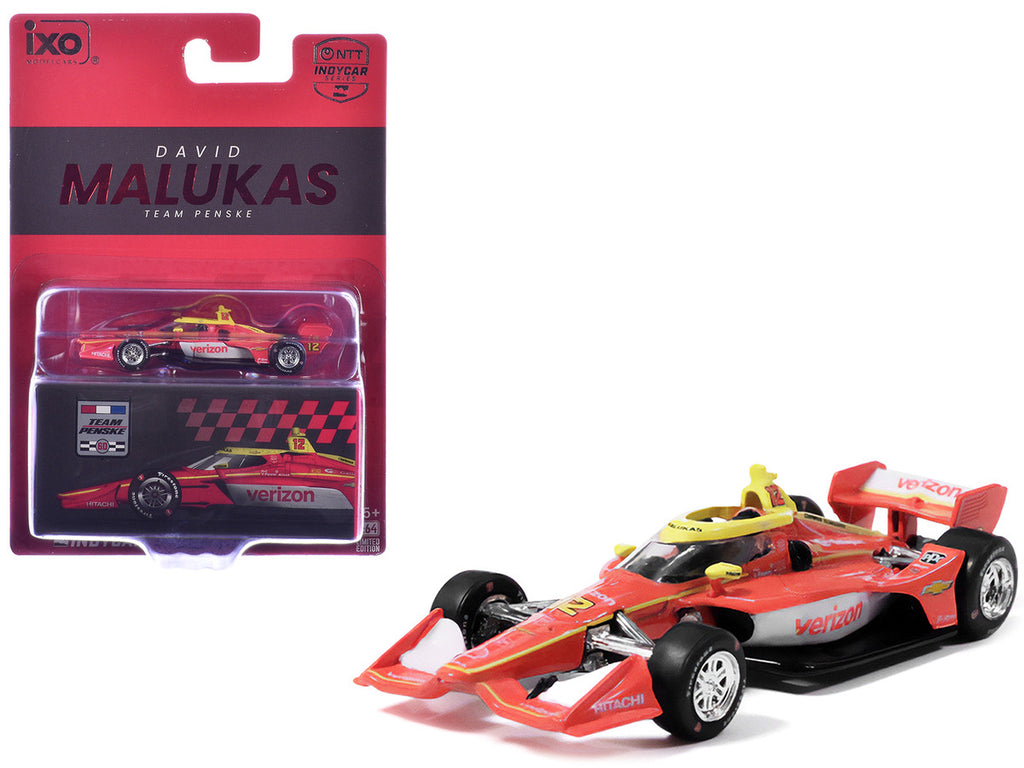 Dallara IndyCar #12 David Malukas "Verizon" Team Penske (Road Course Configuration) "NTT IndyCar Series" (2026) 1/64 Diecast Model by IXO Models-4