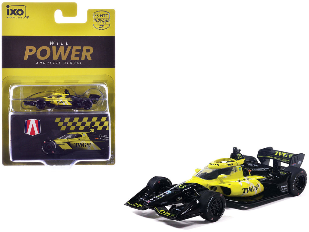 Dallara IndyCar #26 Will Power "TWG" Andretti Global (Road Course Configuration) "NTT IndyCar Series" (2026) 1/64 Diecast Model Car by IXO Models-4