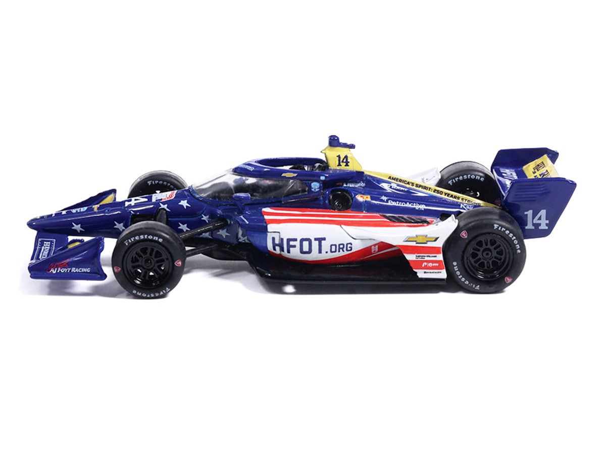Dallara IndyCar #14 Santino Ferrucci "HFOT.Org" AJ Foyt Racing (Road Course Configuration) "NTT IndyCar Series" (2026) 1/64 Diecast Model Car by IXO Models-1