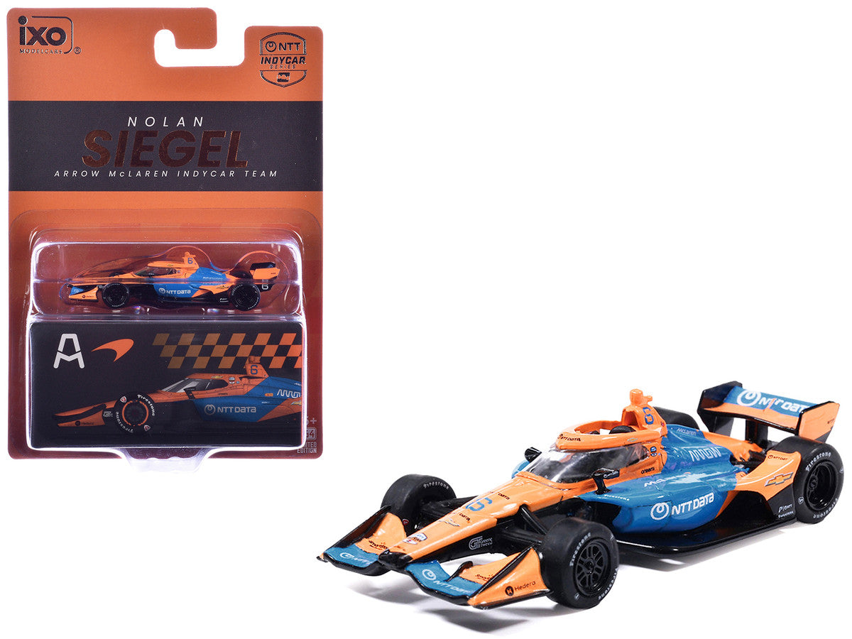 Dallara IndyCar #6 Nolan Siegel "NTT Data" Arrow McLaren IndyCar Team (Road Course Configuration) "NTT IndyCar Series" (2026) 1/64 Diecast Model by IXO Models-4