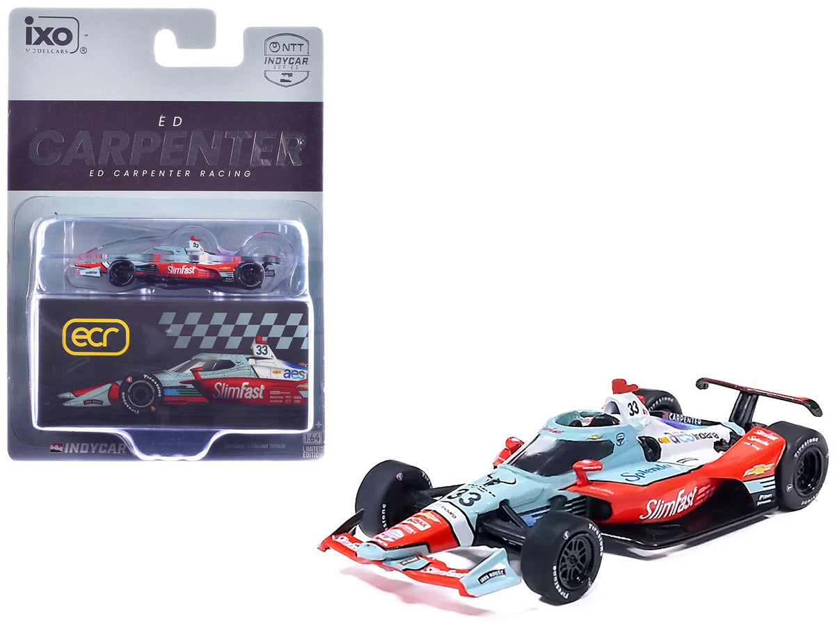 Dallara IndyCar #33 Ed Carpenter "Slim Fast" Ed Carpenter Racing (Road Course Configuration) "NTT IndyCar Series" (2026) 1/64 Diecast Model Car by IXO Models-2