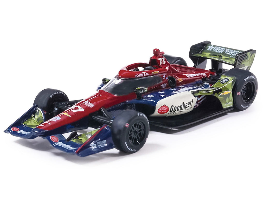 Dallara IndyCar #77 Sting Ray Robb "Goodheart Animal Health Center" Juncos Hollinger Racing (Road Course Configuration) "NTT IndyCar Series" (2026) 1/64 Diecast Model Car by IXO Models-1