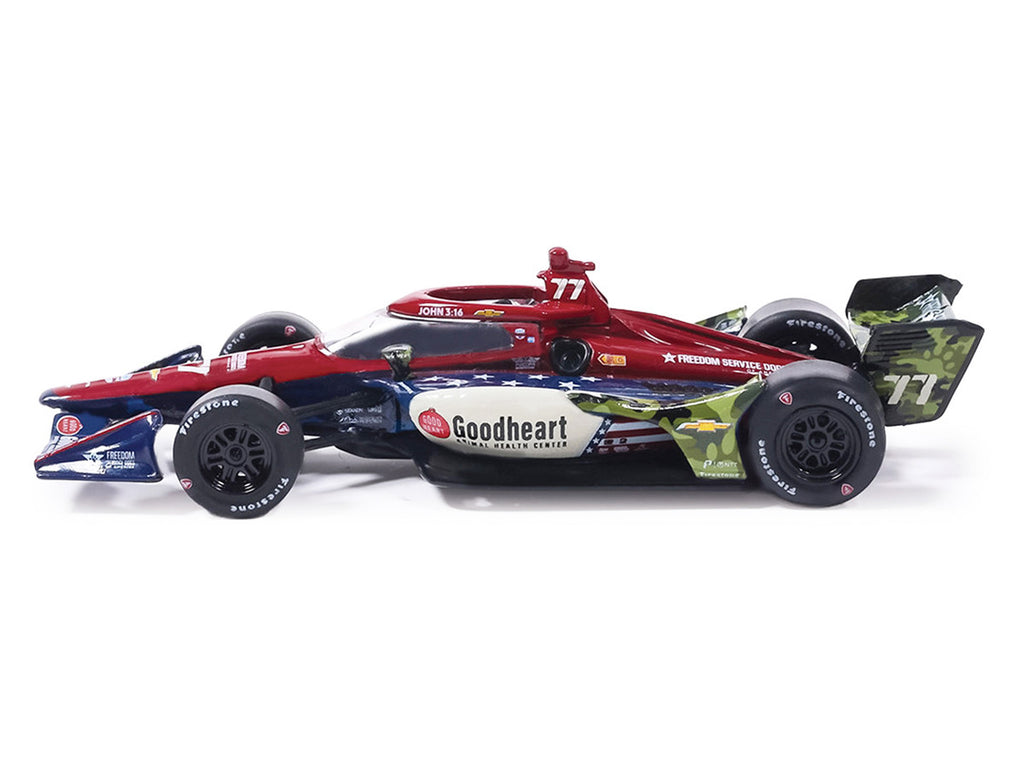 Dallara IndyCar #77 Sting Ray Robb "Goodheart Animal Health Center" Juncos Hollinger Racing (Road Course Configuration) "NTT IndyCar Series" (2026) 1/64 Diecast Model Car by IXO Models-2