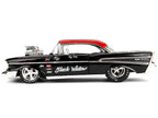 1957 Chevrolet Bel Air Black with Red Top "Pete's Auto Body: Black Widow" "Bigtime Muscle" Series 1/24 Diecast Model Car by Jada-2