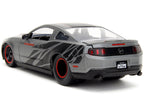 2010 Ford Mustang GT Matt Gray Metallic with Black Graphics and Stripes "Ford Performance" "Bigtime Muscle" Series 1/24 Diecast Model Car by Jada-4