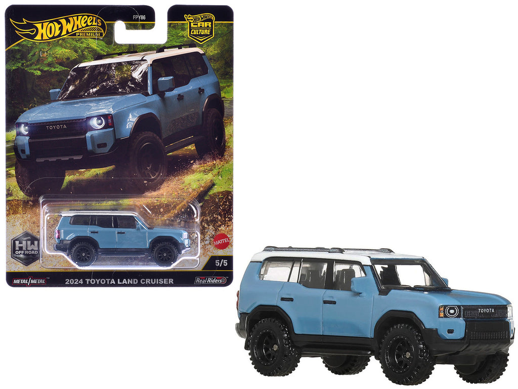 2024 Toyota Land Cruiser Blue with White Top "HW Off Road" Series Diecast Model Car by Hot Wheels-3