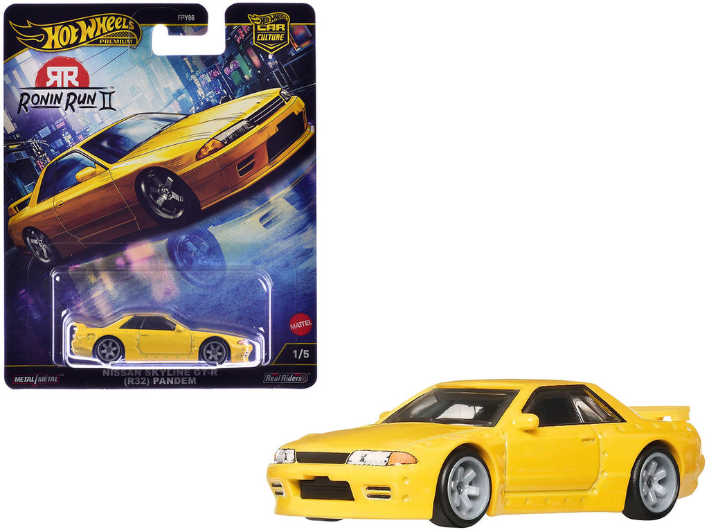 Nissan Skyline GT-R (R32) Pandem RHD (Right Hand Drive) Yellow "Ronin Run II" Series Diecast Model Car by Hot Wheels-3