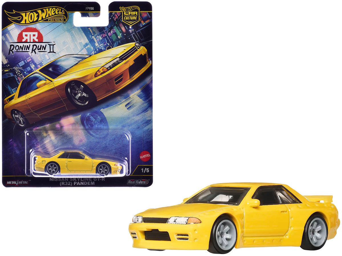 Nissan Skyline GT-R (R32) Pandem RHD (Right Hand Drive) Yellow "Ronin Run II" Series Diecast Model Car by Hot Wheels-3