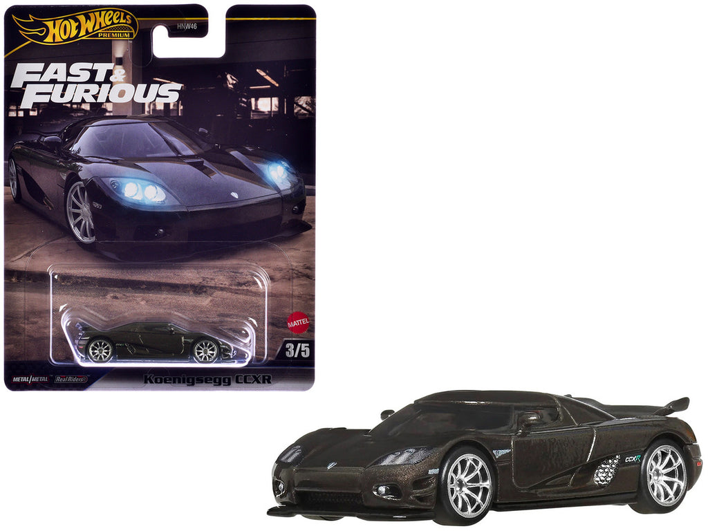 Koenigsegg CCXR Dark Gray Metallic "Fast Five" (2011) Movie "Fast & Furious" Series Diecast Model Car by Hot Wheels-3