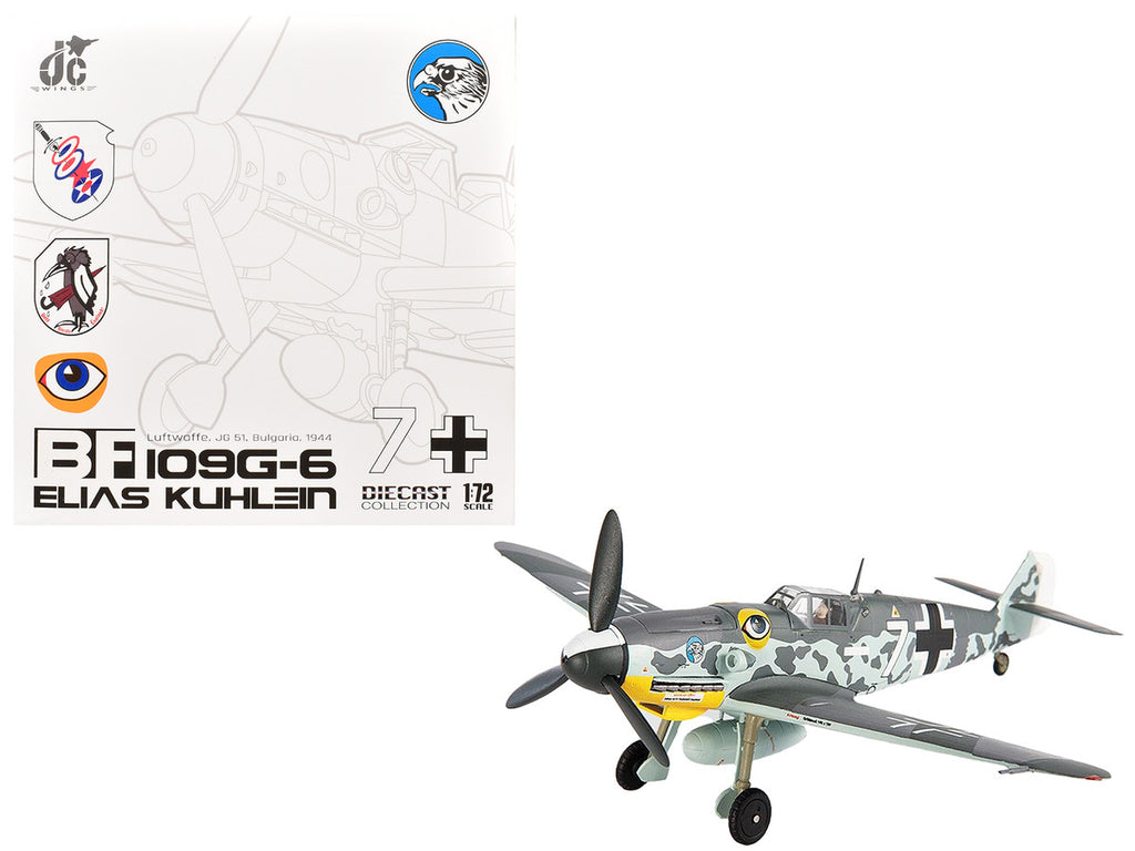 Messerschmitt BF 109G-6 Fighter Aircraft "JG 51 Bulgaria" (1944) German Luftwaffe 1/72 Die Cast Model by JC Wings-0