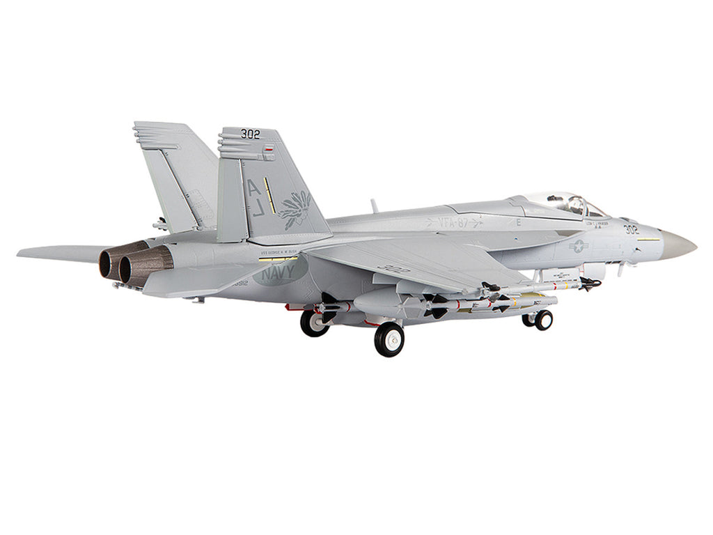 Boeing F/A-18E Super Hornet Aircraft "VFA-87 Golden Warriors USS George H. W. Bush" (2017) United States Navy 1/72 Diecast Model by JC Wings-2