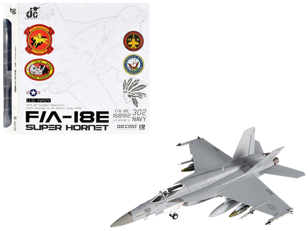 Boeing F/A-18E Super Hornet Aircraft "VFA-87 Golden Warriors USS George H. W. Bush" (2017) United States Navy 1/72 Diecast Model by JC Wings-4