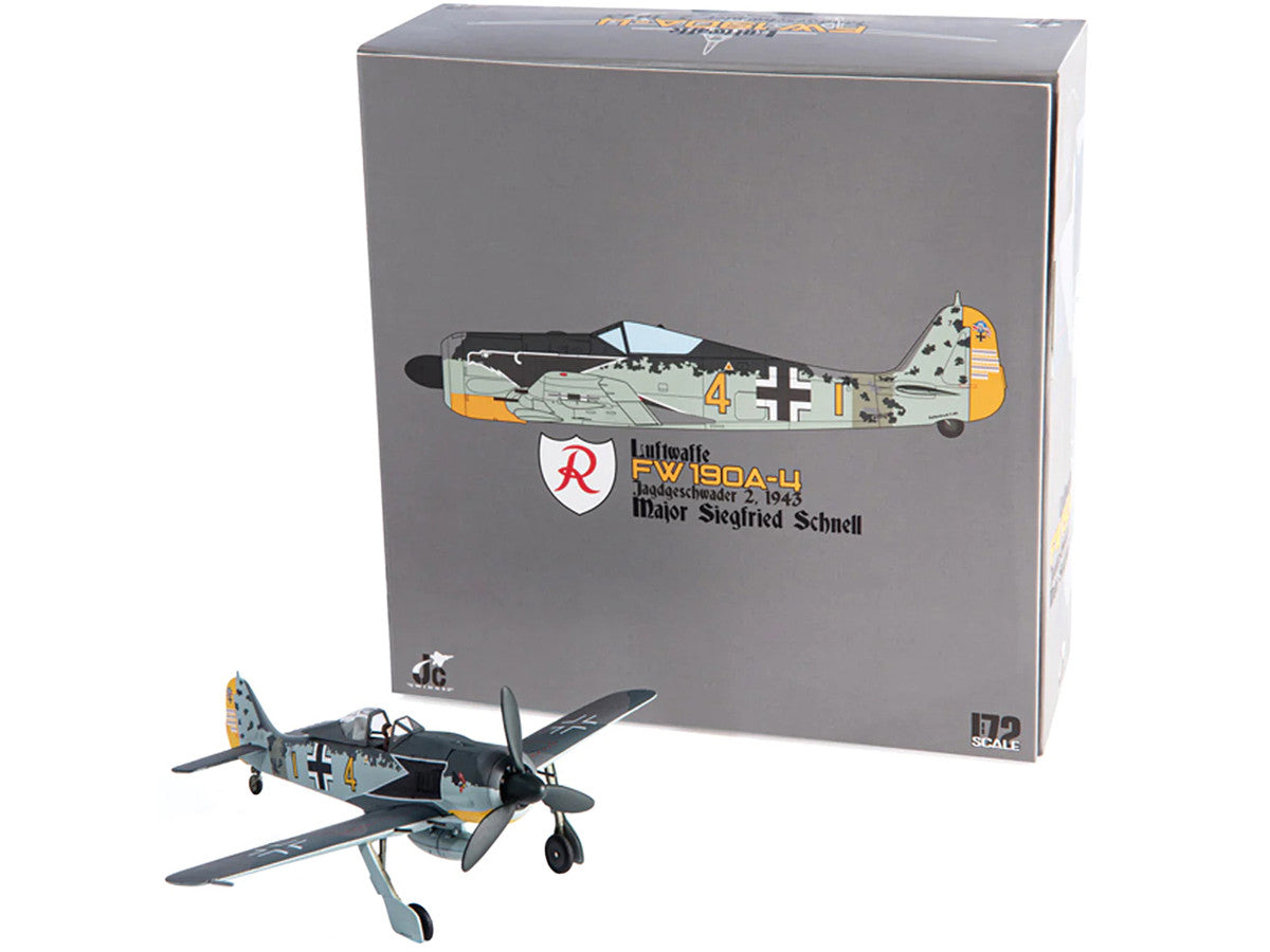 Focke-Wulf FW 190A-4 Fighter Aircraft "Major Siegfried Schnell, Luftwaffe, JG2, France" (1943) 1/72 Diecast Model by JC Wings-3