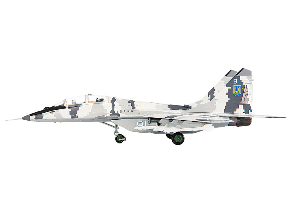 Mikoyan MiG-29UB Fulcrum-B Fighter Aircraft "Vasylkiv Air Base Ukraine" (2021) Ukrainian Air Force 1/72 Diecast Model by JC Wings-2