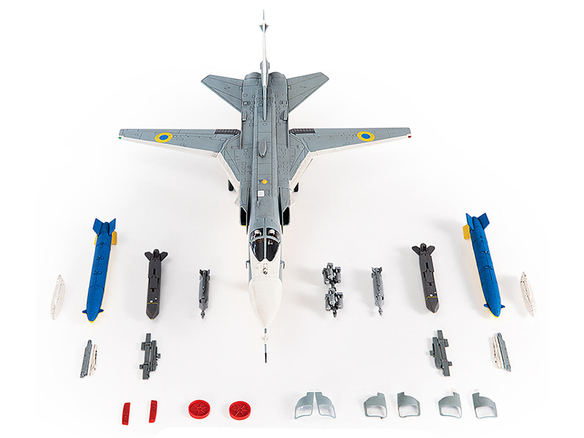 Sukhoi Su-24M Fencer-D Bomber Aircraft "Ukraine War" (2023) Ukrainian Air Force 1/72 Diecast Model by JC Wings-3