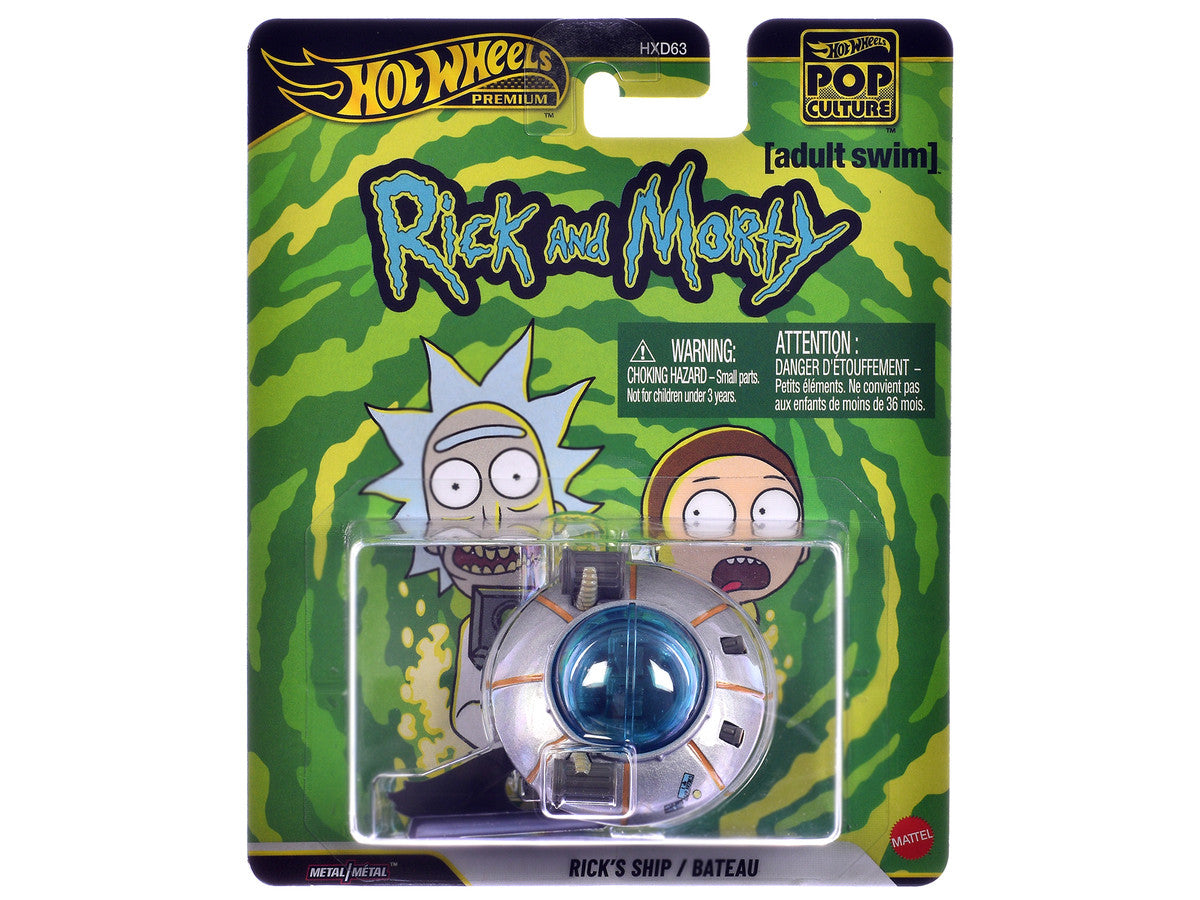Rick's Ship Silver "Rick and Morty" (2013-Current) TV Series "Pop Culture" Series Diecast Model Car by Hot Wheels-0