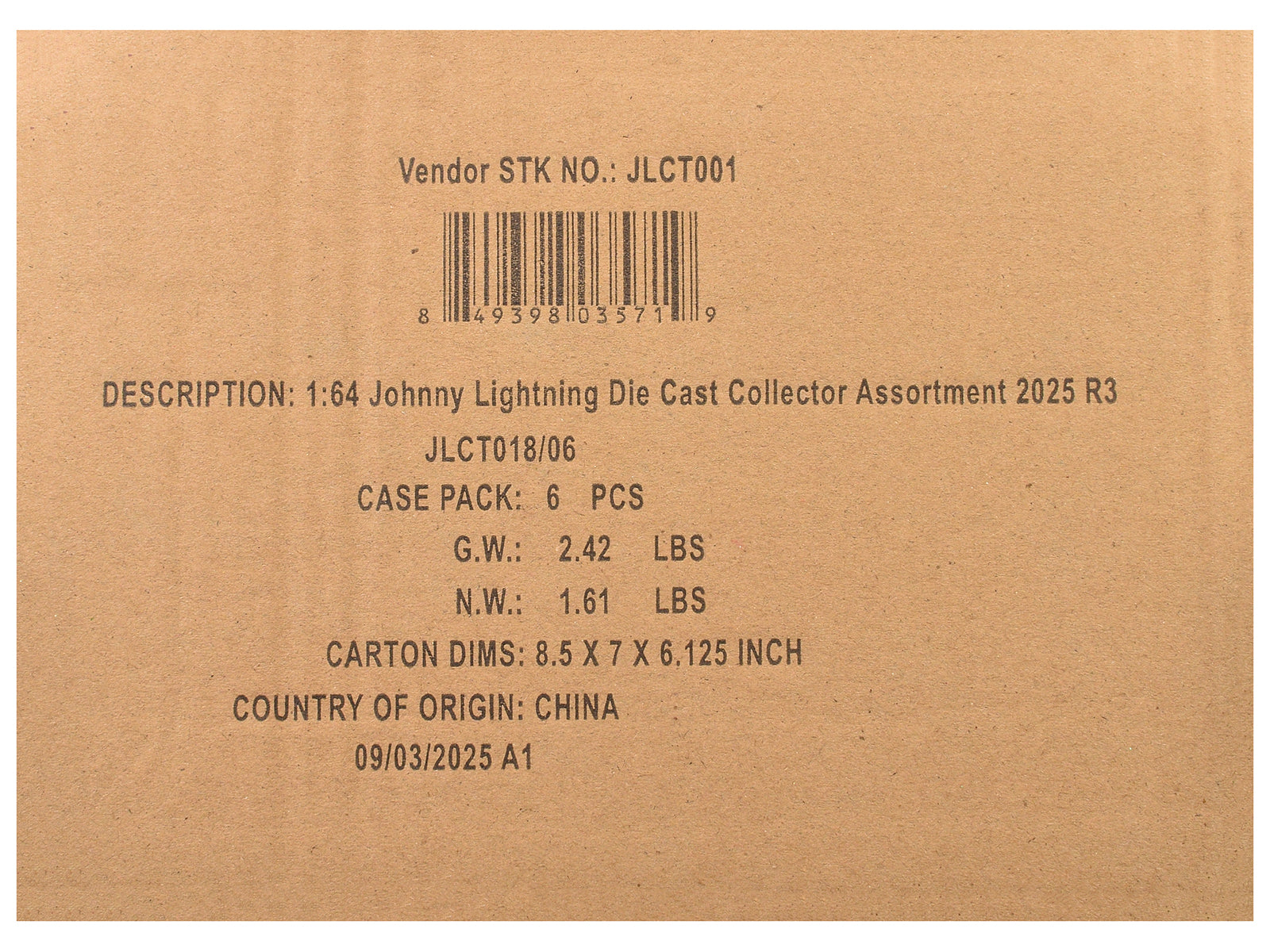 Johnny Lightning Collector's Tin 2025 Set of 6 Cars Release 3 Limited Edition 1/64 Diecast Model Cars by Johnny Lightning