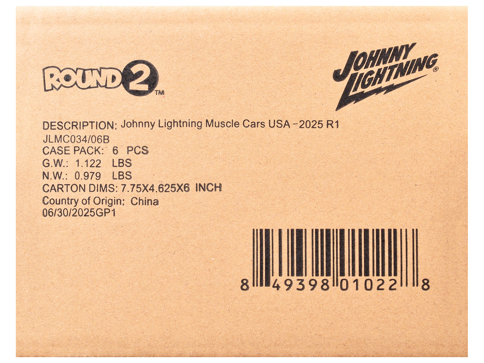 "Muscle Cars USA" 2025 Release 1 Set B of 6 pieces 1/64 Diecast Model Cars by Johnny Lightning