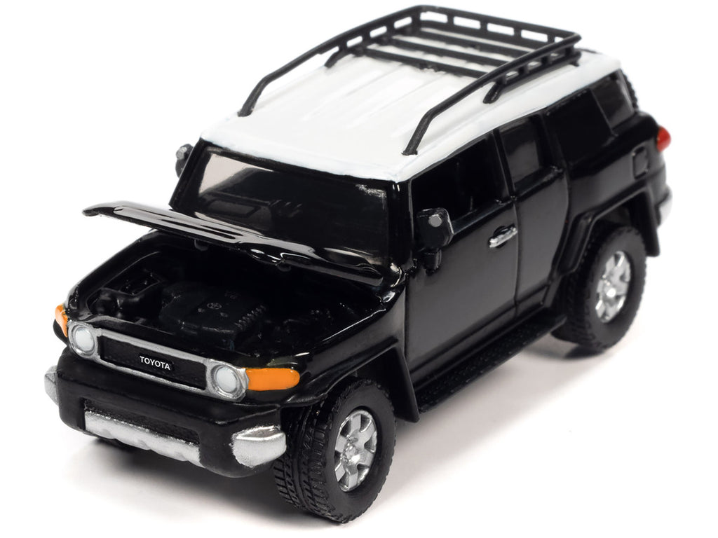2007 Toyota FJ Cruiser Black Diamond with White Top and Roofrack "Classic Gold Collection" Series Limited Edition 1/64 Diecast Model Car by Johnny Lightning-1