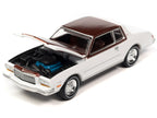 1980 Chevrolet Monte Carlo White and Dark Claret Brown Metallic Top and Hood Limited Edition to 3508 pieces Worldwide "OK Used Cars" 2023 Series 1/64 Diecast Model Car by Johnny Lightning-1