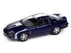 2002 Chevrolet Nickey Camaro ZL1 Navy Blue Metallic with White Stripes "Muscle Cars USA" Series 1/64 Diecast Model Car by Johnny Lightning-0